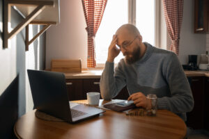 Man is Stressed for Personal debt